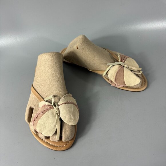 J Crew Made in Italy Suede/Leather Flip-flop Sandals, Size 5 - Picture 1 of 14
